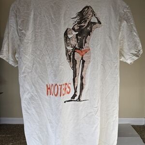 Vtg Y2K Hooters Shirt Men Large Rare Print y2k Bikini Surf Beach